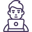 icon of a person working on a laptop